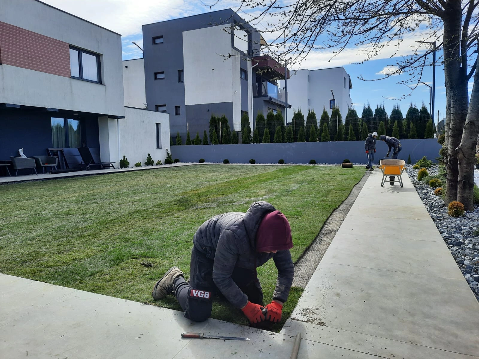 Amenajare gradina cu gazon natural rulou in Suceava si imprejurimi